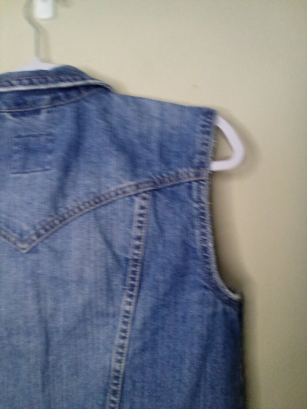 Aeropostale Denim Vest Women L Button Up Sleeveless Jacket Y2K Blue - Picture 11 of 14